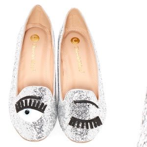 Chase & Chloe Silver Blink Glitter Flat